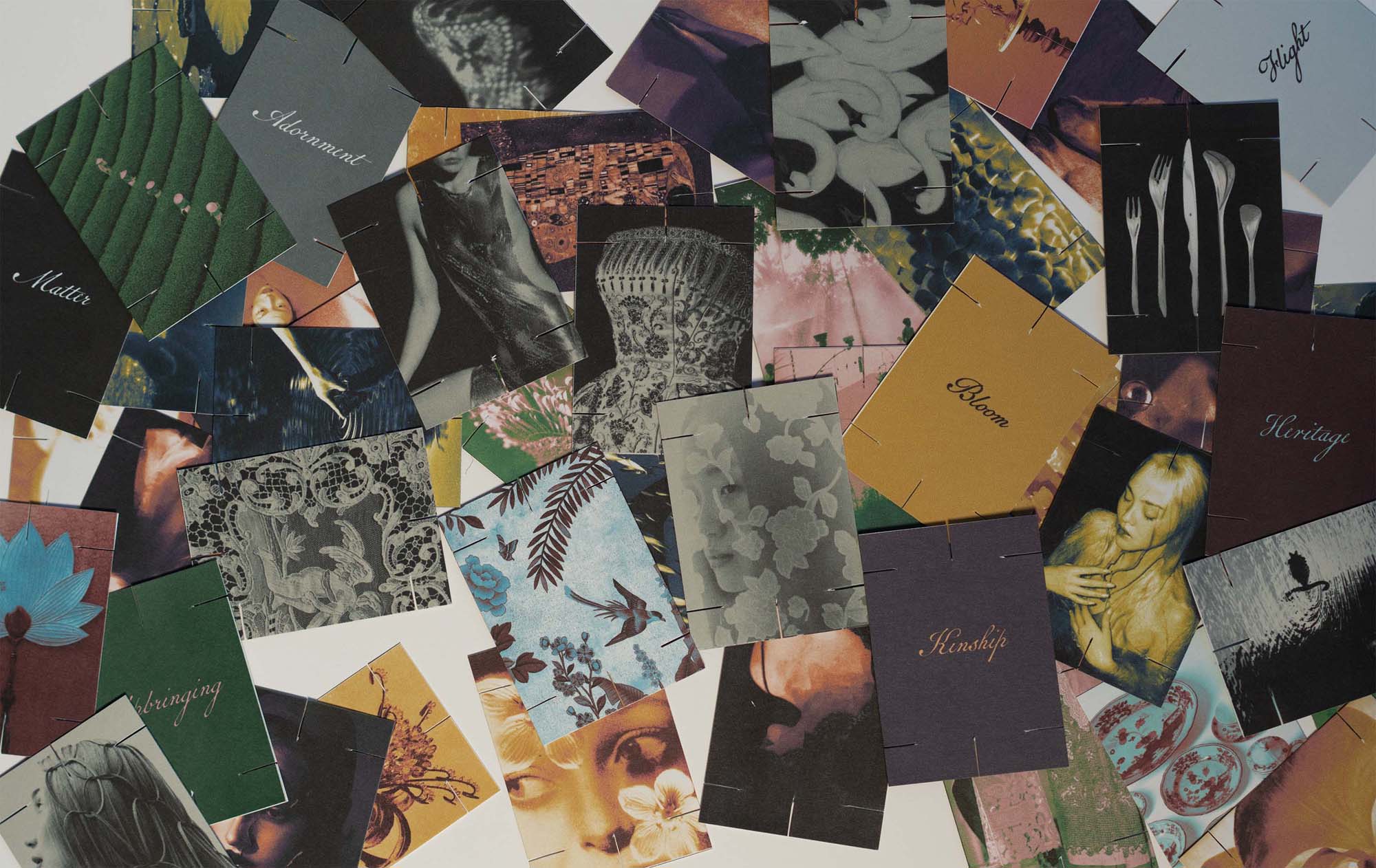 Spread out playing cards on flat surface